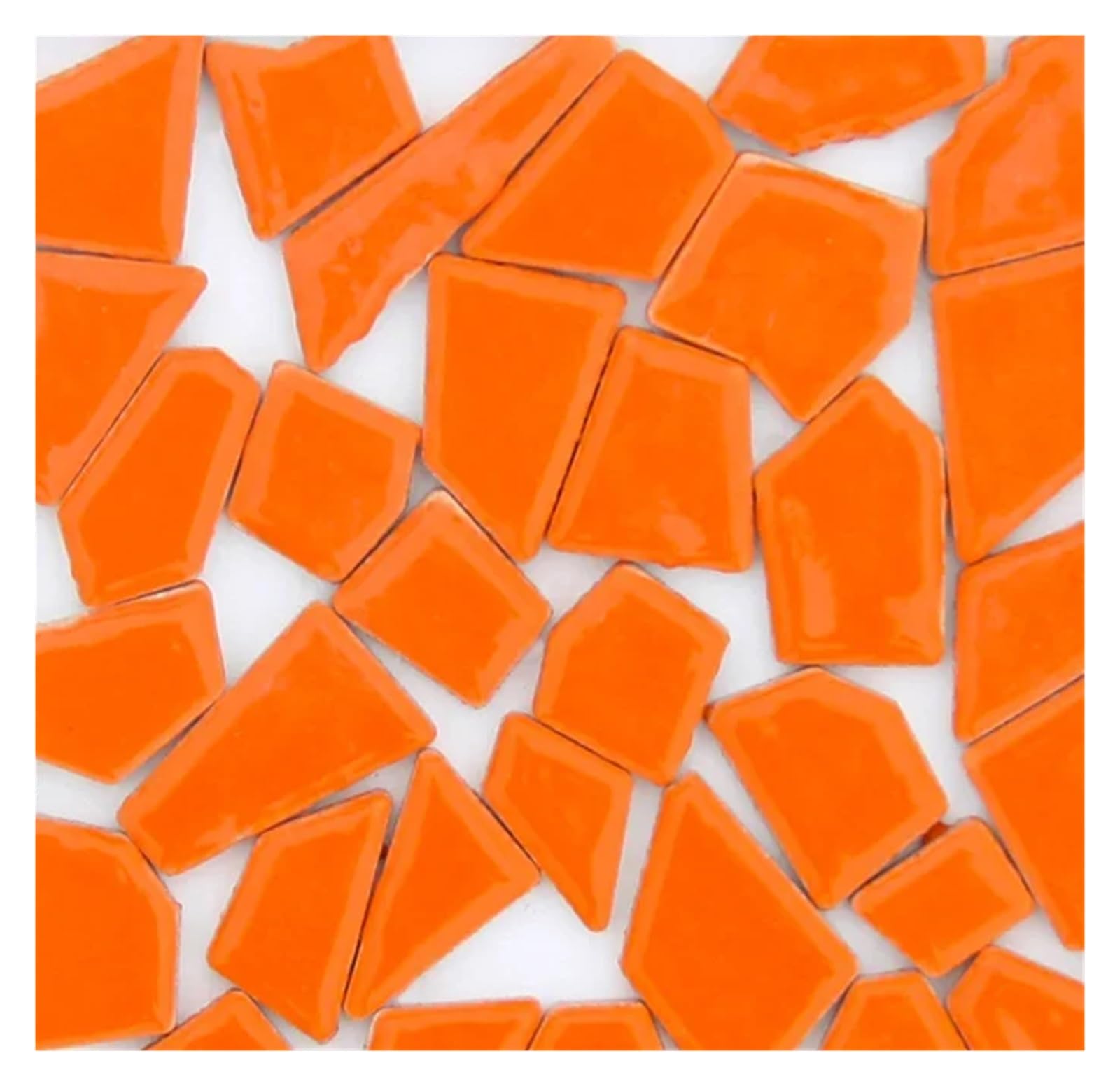 PUAISJN Crystal Mosaic Tiles, Porcelain Mosaic Tiles 100g Multicolor 1cm x(Orange)