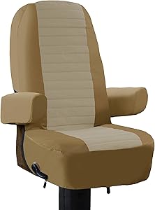 Classic Accessories Over Drive RV Captain Seat Cover, Motorhome Seat Cover, 23.5"W x 23.5"H, Tan/Beige