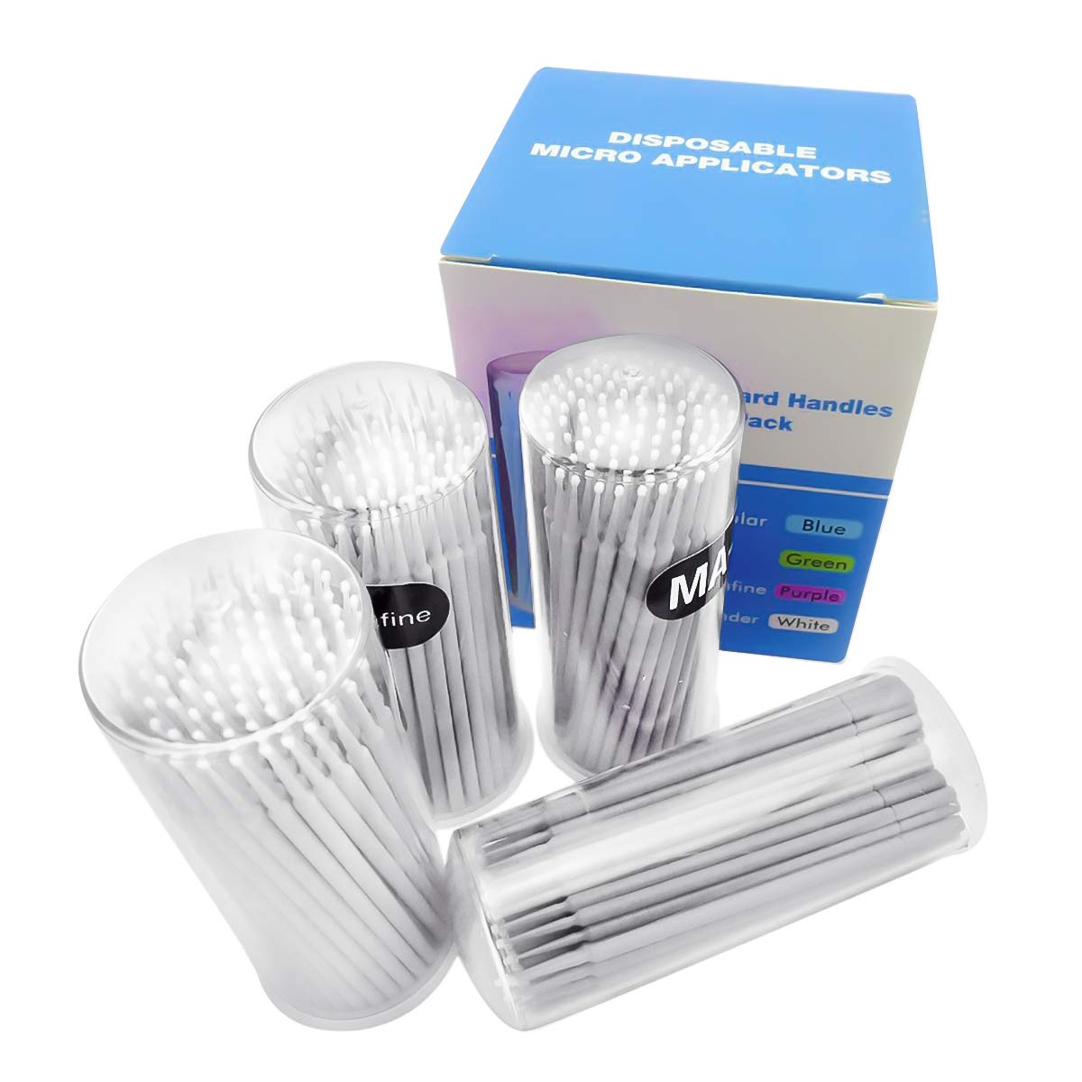 400 PCS Disposable Microbrush Lash Eyelash Micro Brush Mascara Wands Applicator Makeup Tool (White)