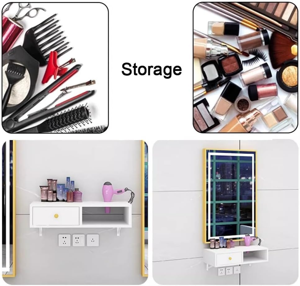 Stylingstation zur Wandmontage, Haartrocknerhalter und Schublade, Aufbewahrungslösung für Salon und Spa