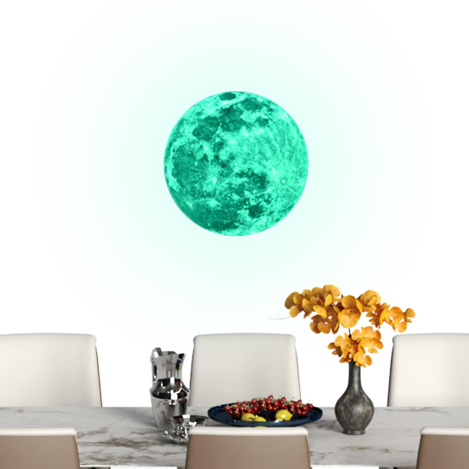 Adhesivo luminoso de PVC, autoadhesivo, impresión HD, luna fluorescente