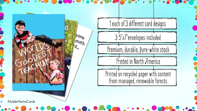 NobleWorks Graduation Greeting Cards Assortment - 3 Humorous Designs With Envelopes