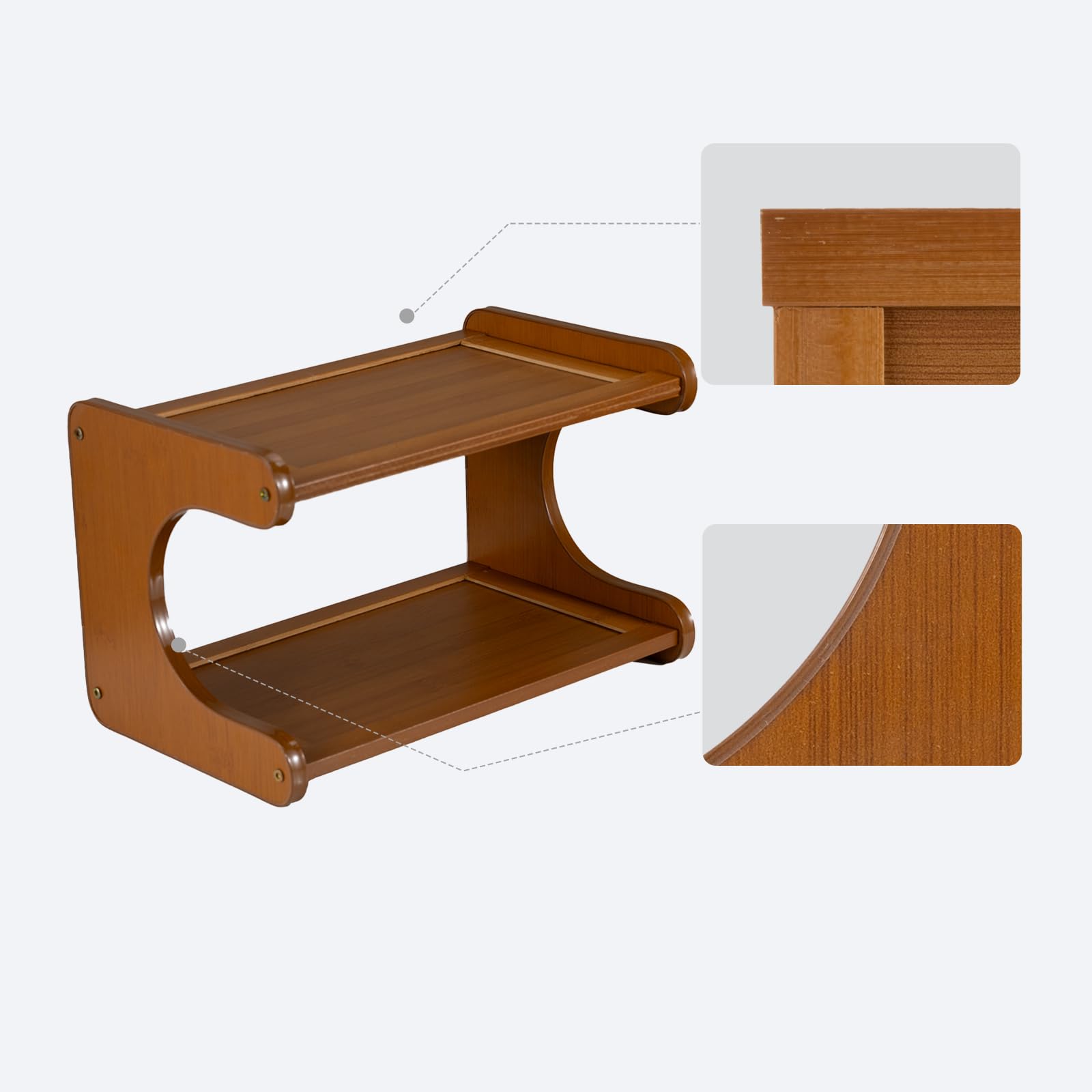 Tischregal Schreibtisch Organizer Regalaufsatz, Holz Schreibtisch Aufbewahrungsregal Bücherregal-Organizer für Büro Kommode