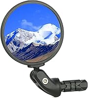 BriskMore Bike Bar End Mirrors - HD 76mm Convex Glass Rearview for Road, Mountain Bikes & Scooters, Easy Install, Universal 14-24mm Fit