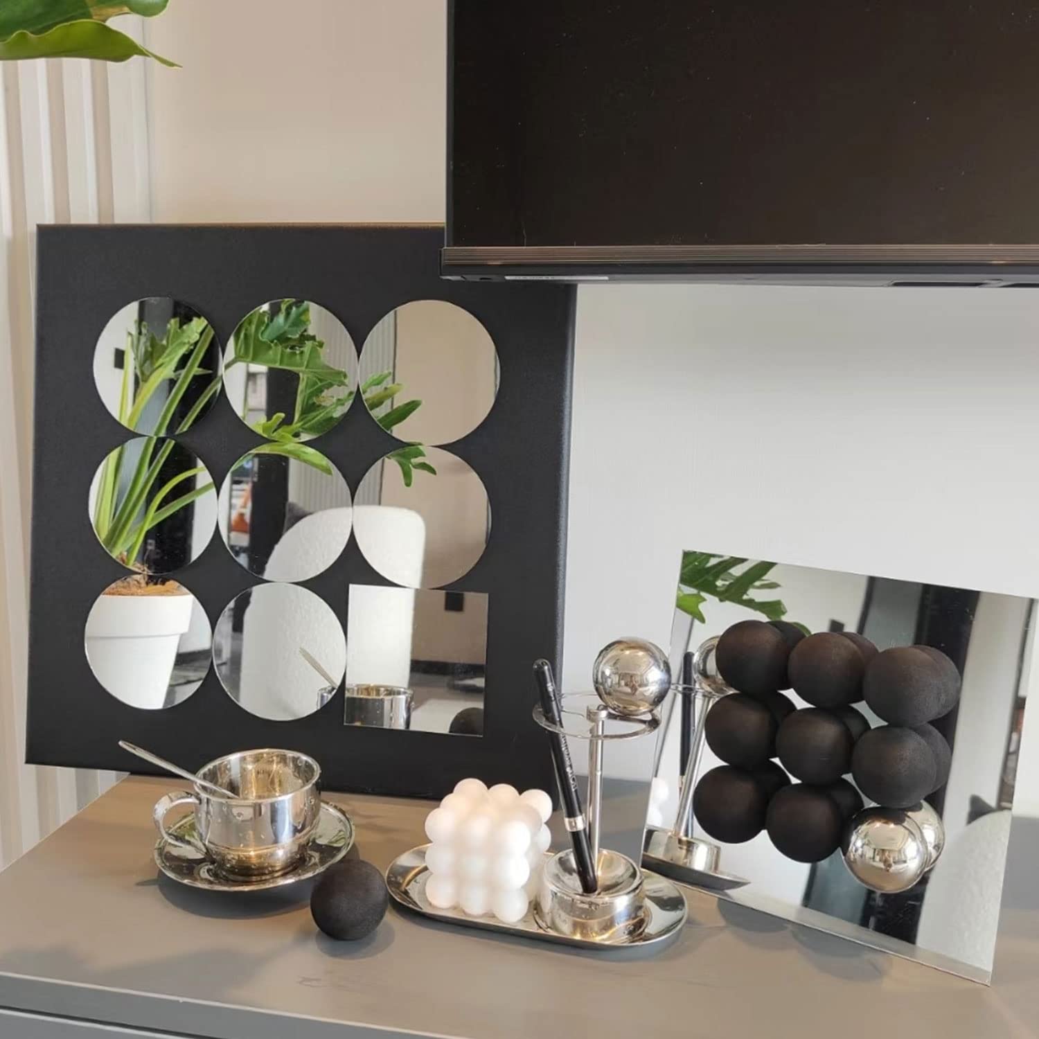 30 Specchi Autoadesivi Rotondi - Acrilico, 5x5 Cm, Per Artigianato E Decorazione - Foto 5