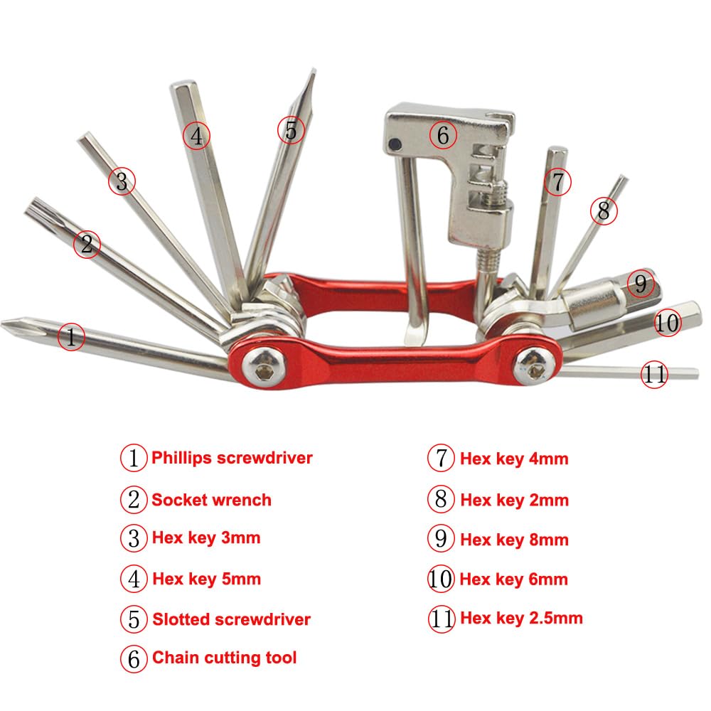 Multitool Bici 11 In 1 QitinDasen - Attrezzo Riparazione Bicicletta Pieghevole - Foto 10