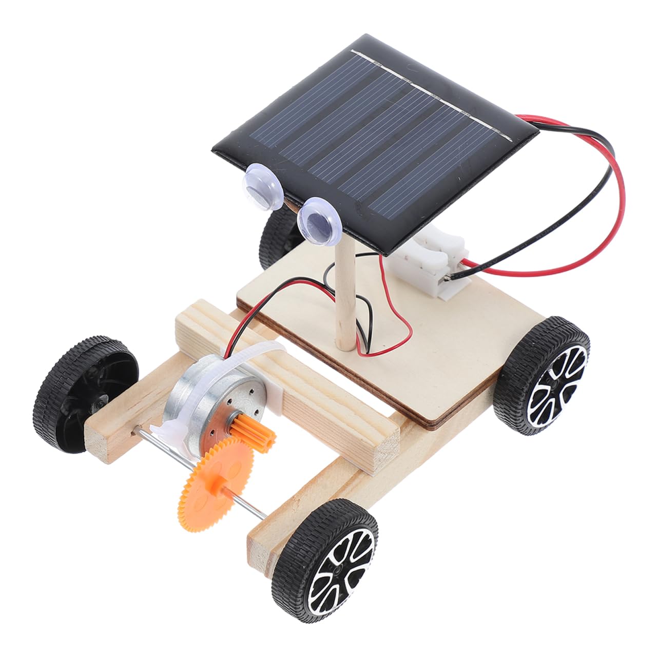 UPKOCH Mini Diy Solar Car Kit for Kids Educational Assembly Solar Powered Toy with Wooden Parts Stem Science Project No Battery Required
