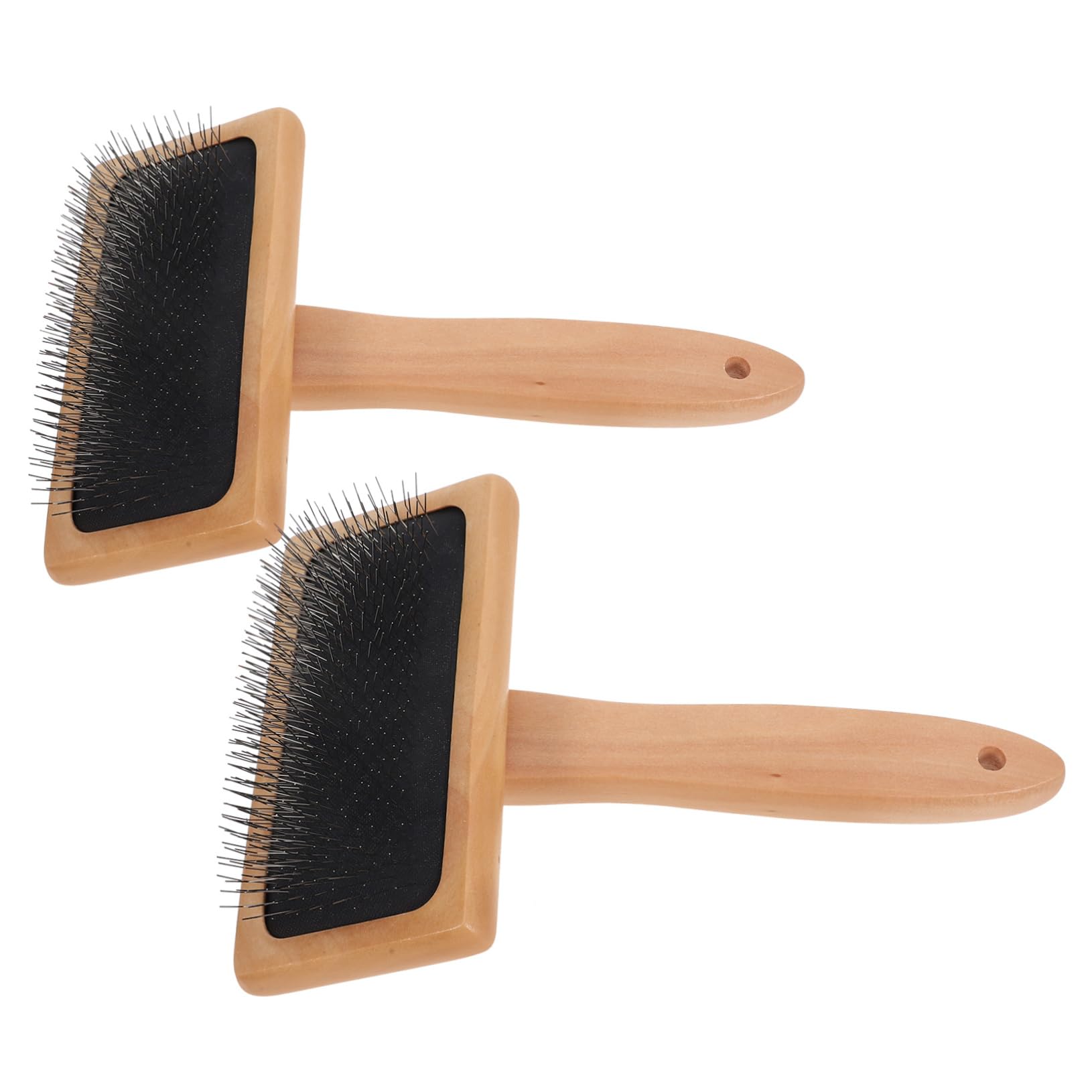 HOMSFOU 2pcs Needle Felting Brush Wool Felting Hand Carders Brush with Wooden Handle for Spinning Weaving Craft Projects Accessories