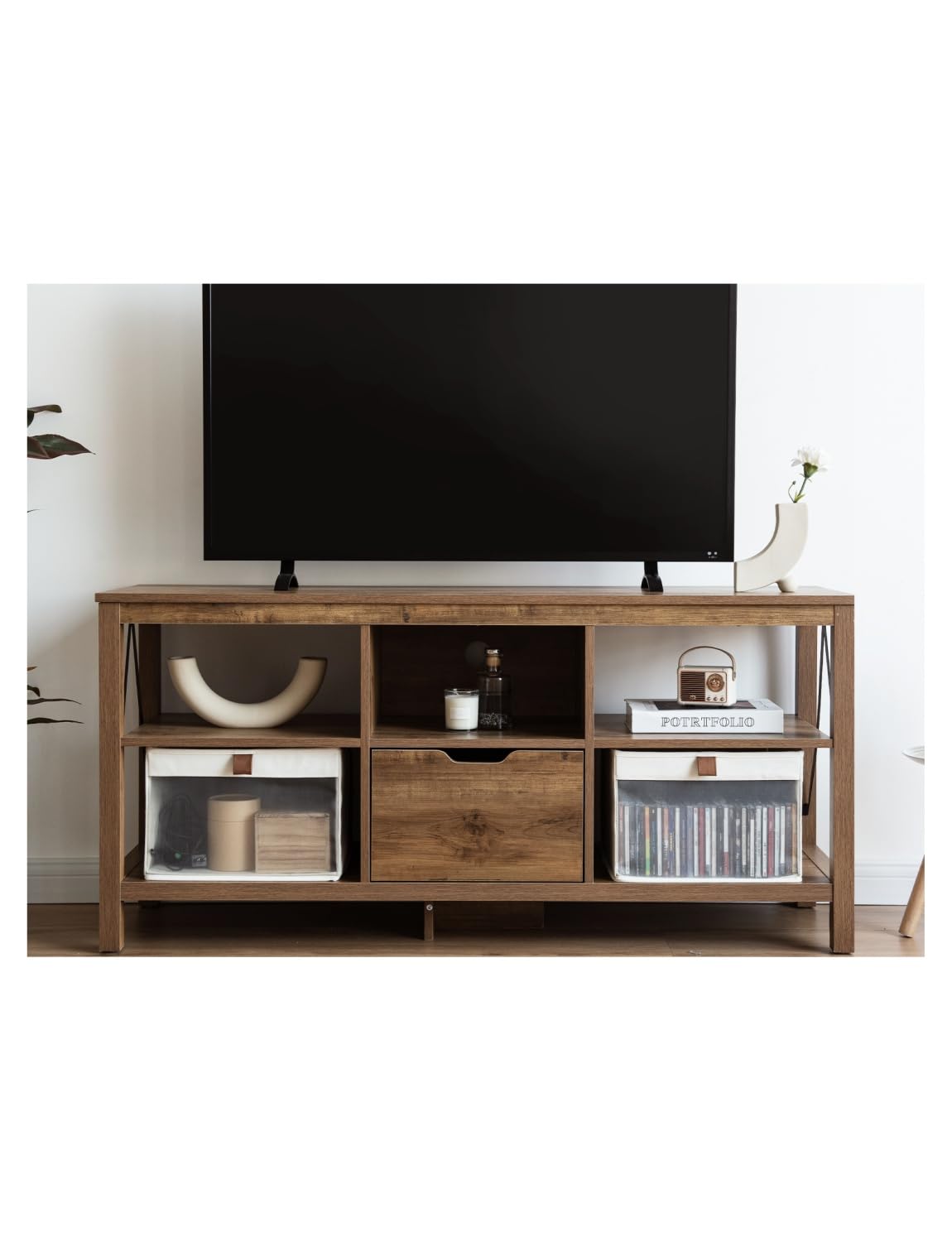 StorageWorks Contenitori per armadio con finestra trasparente e 2 manici, contenitori pieghevoli per vestiti, per scaffali, organizer in tessuto, beige, confezione da 3