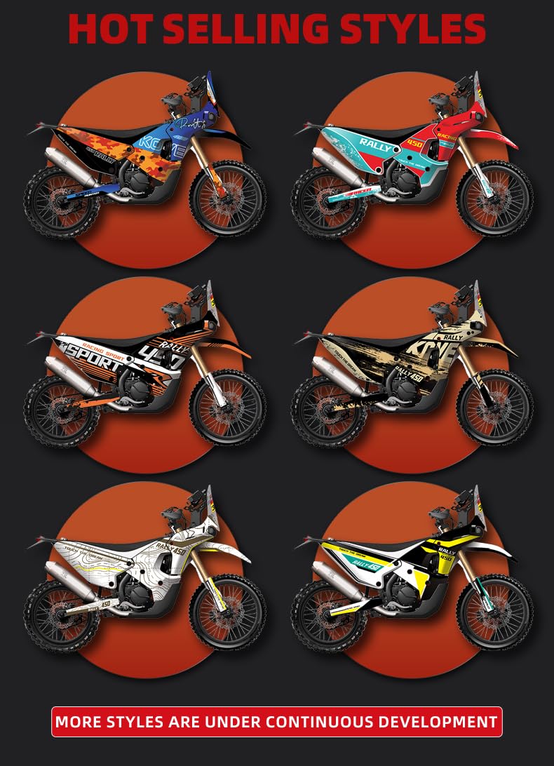 Für KOVE 450 Rallye-Motorrad – Musterverkleidungsaufkleber-Set mit Galvanik-Finish, buntes dekoratives Zubehör für individuelles Styling (Stil 4)