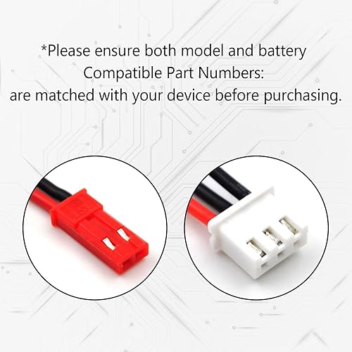 Miniatura 5 de elxjar Paquete de 2 baterías Li-Po de 7.4V 350mAh 2S con conector JST de repuesto para Titan HPA 2V WLtoys K969 K989 K999 P929 P939 RC Car