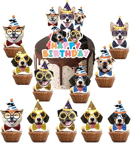 25 piezas de suministros de fiesta de cumpleaños para perros, fiesta de cumpleaños de mascotas, decoración de cupcakes para niños, regalos de fiesta