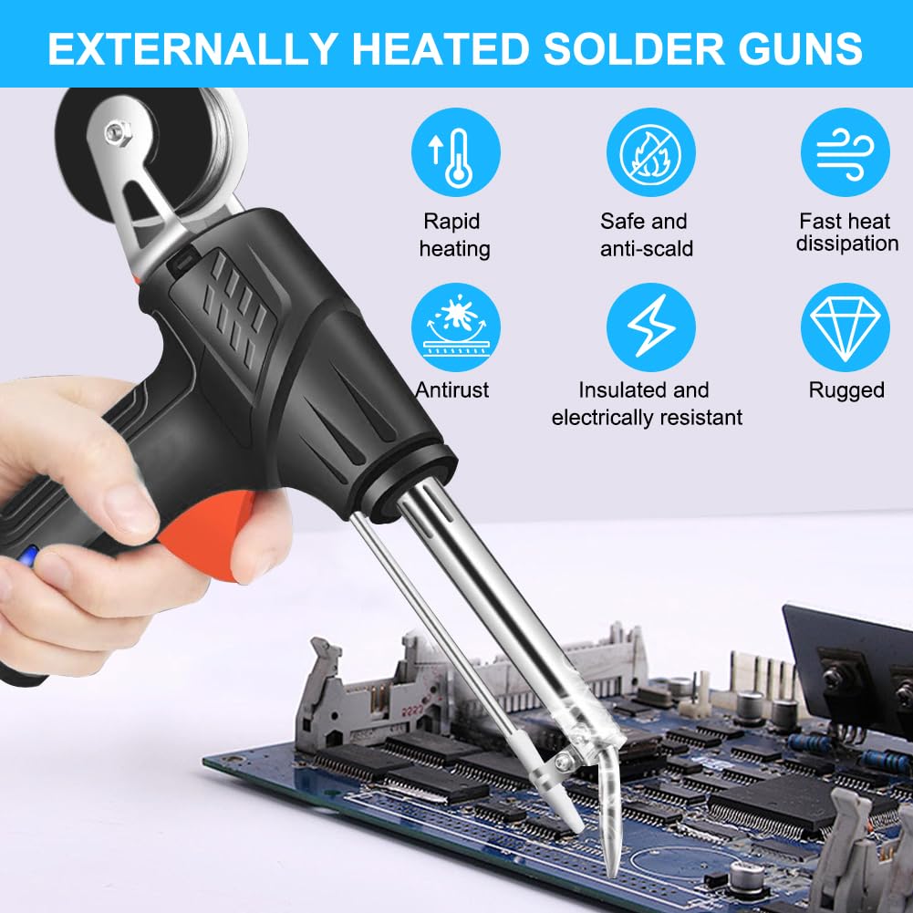 Automatisch laspistool set met soldeerpomp en pincet - Industriële