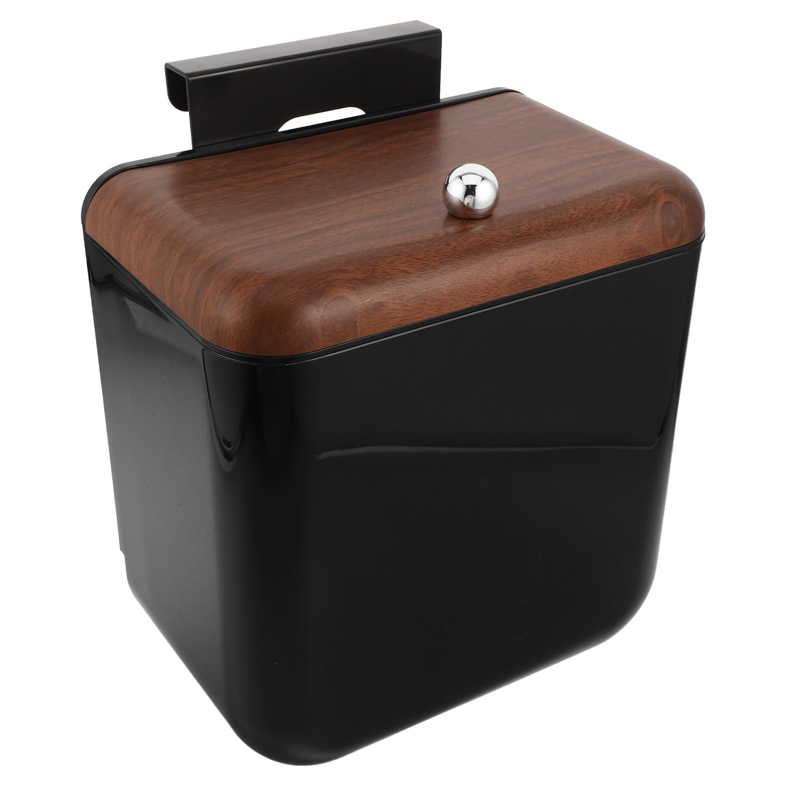 Hängender Mülleimer mit Deckel 12l Kapazität aus Abs Schwarz Platzsparendes Design und Einfache Reinigung für Küche und Wohnmobil