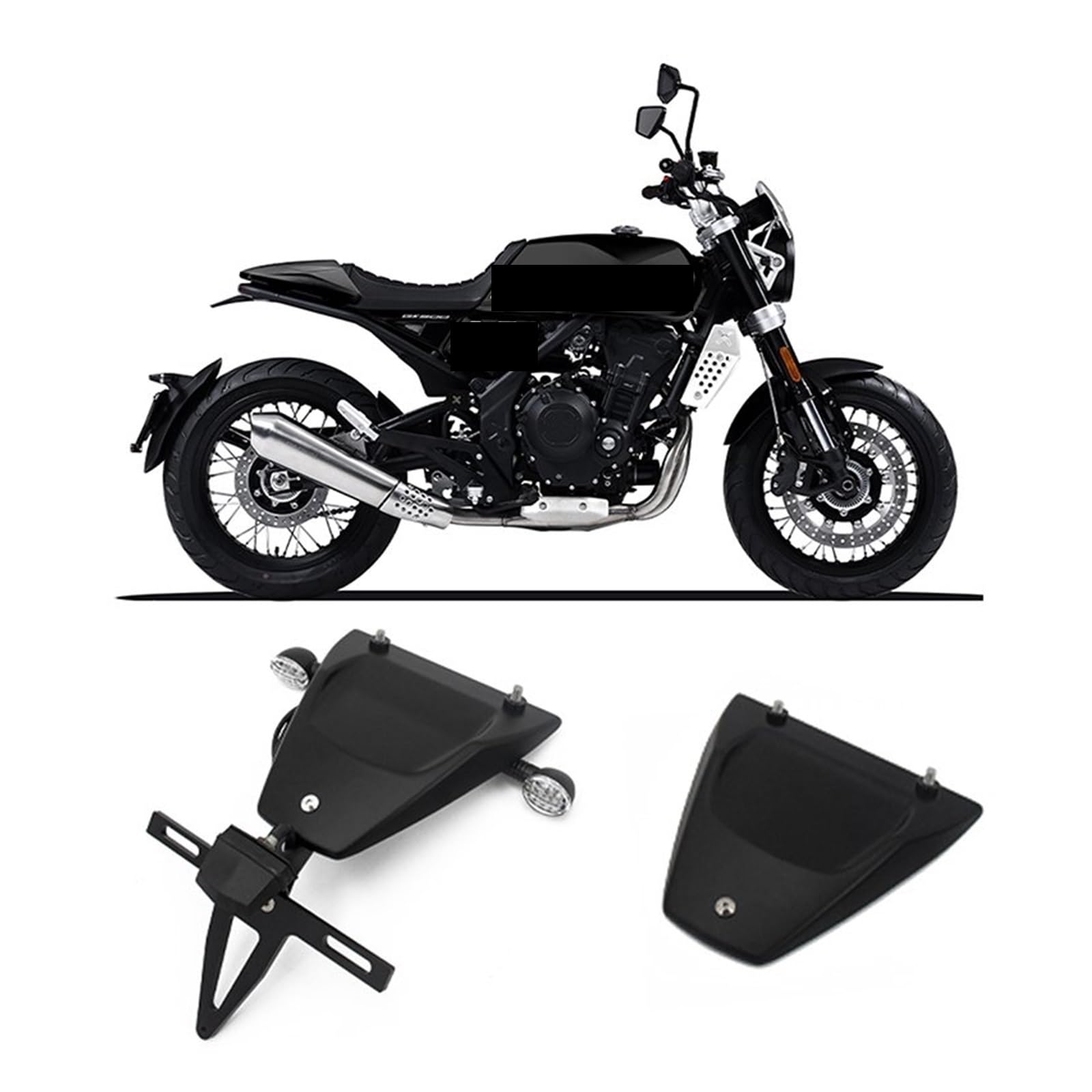 Parafanghi Moto Paraspruzzi Per Parafango Posteriore Moto In Plastica Nera Con Staffa E Indicatore Di Direzione Posteriore Per Brixton Per Crossfire 500 Parafango Paraspruzzi ( Misurare : Un set )