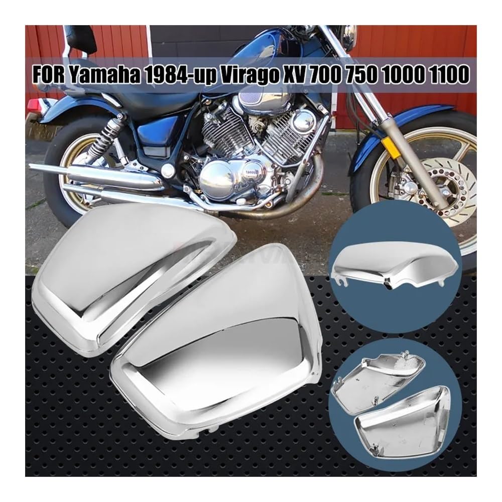 Motorradverkleidung Chrome Moto Links Rechts Seite Batterie Verkleidung Abdeckung Für Ya&maha XV700 750 1000 1100 Virago 1984-Up Motorrad Zubehör