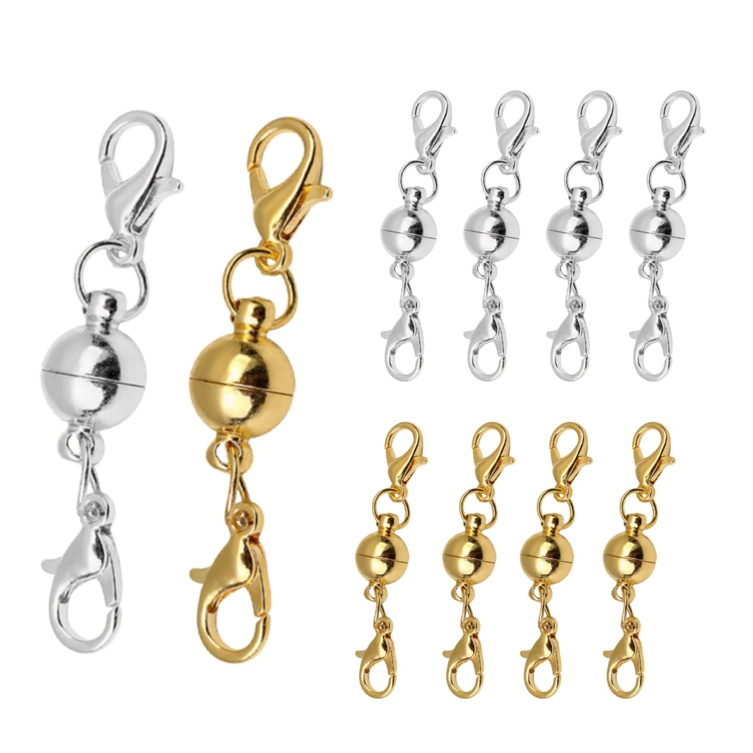 Amazon.co.jp: ネックレス ゴールド＋シルバー 8mm マグネット 