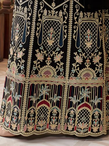 Image of Designer Palazzo Sharara Suit Set with Embroidered Dupatta, Traditional Indian Ethnic Dress, White and Black Variants