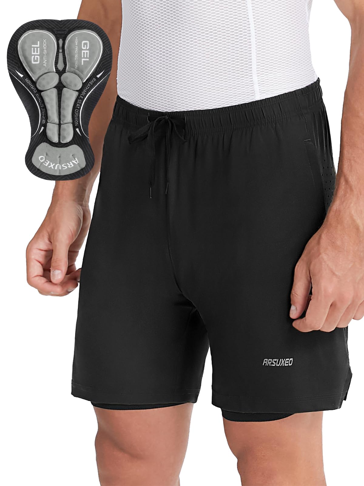Pantalons de Cyclisme Hommes Coupe Ample Rembourrée Short VTT