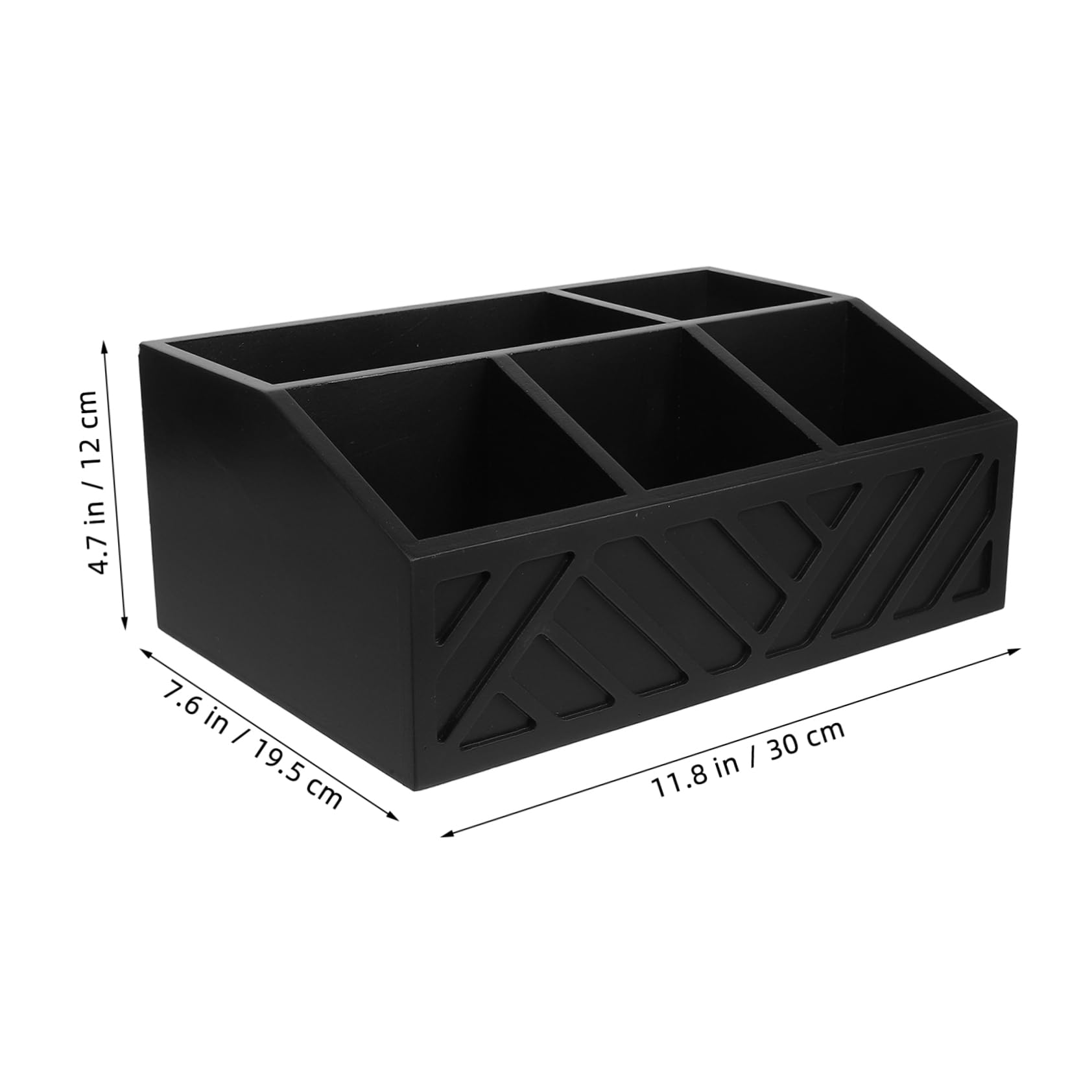GLEAVI Schwarze Holz Aufbewahrungsbox mit Fächern 1 Stück | Kaffeestation Organizer, Thekenaufsatz für Cafés und Milchtee Shops, Moderne Klare Linien