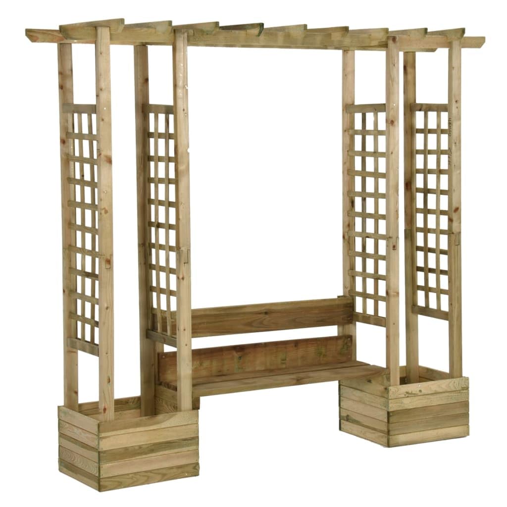Générique Pergola de Jardin avec Banc et jardinières Bois de pin imprégné,Pelouses & Jardins,Vie en extérieur,Structures extérieures,Arches, treillages & pergolas de Jardin,Brun,71.56 KG,318565
