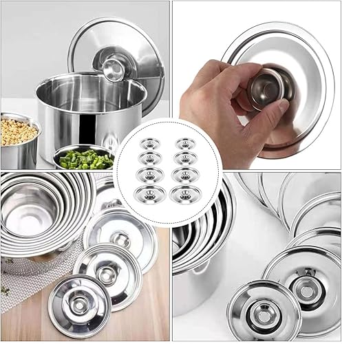 Miniatura 3 de Cabilock Cubierta de taza de café de acero inoxidable 8 unids tapas de tapa de taza de agua de metal tapa de taza de té 3.9 in 4.7 in 5.5 in 6.3 in