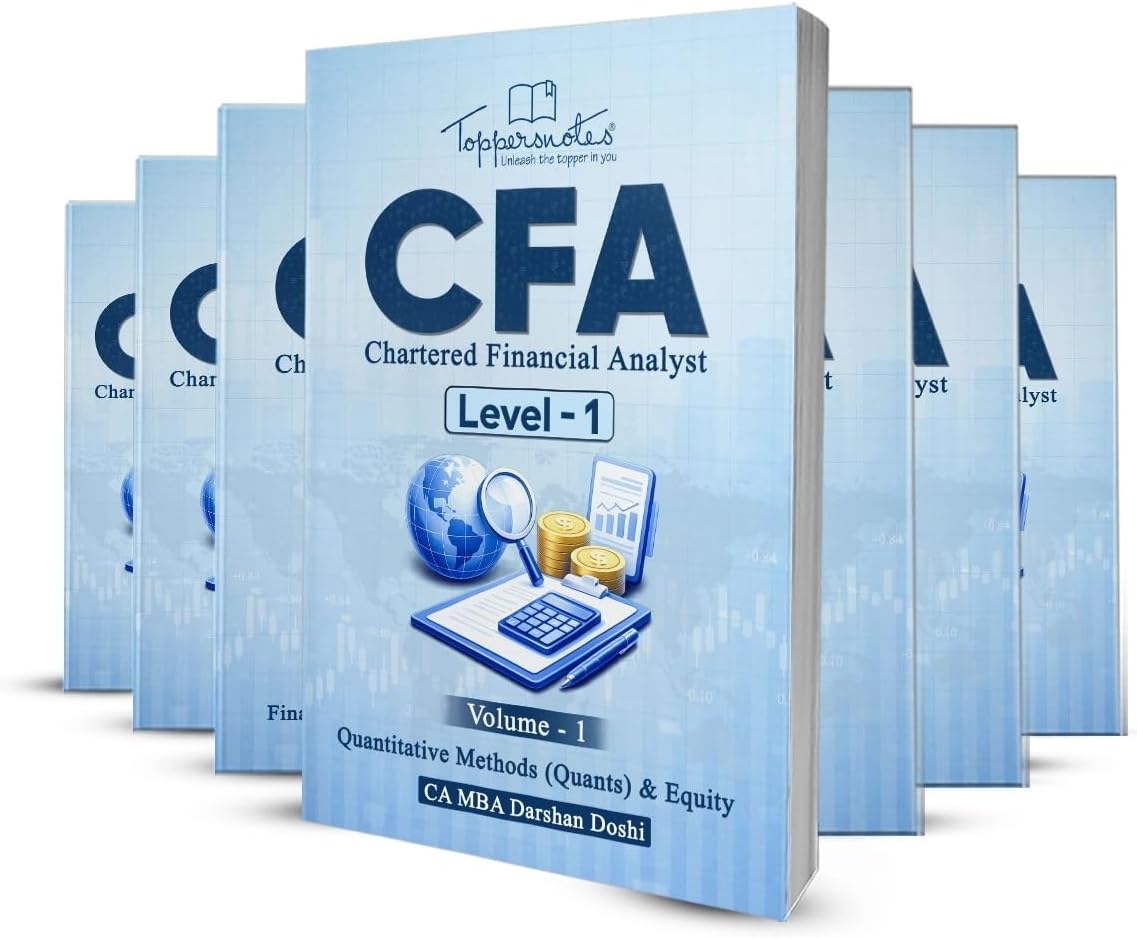 CFA Level 1 Exam Preparation Study Material Notes, English Medium, Set of 7 Books, ToppersNotes Latest Edition
