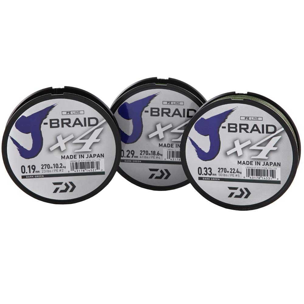 Daiwa J-Braid X4 270m Dark Green 0.18mm — image 1