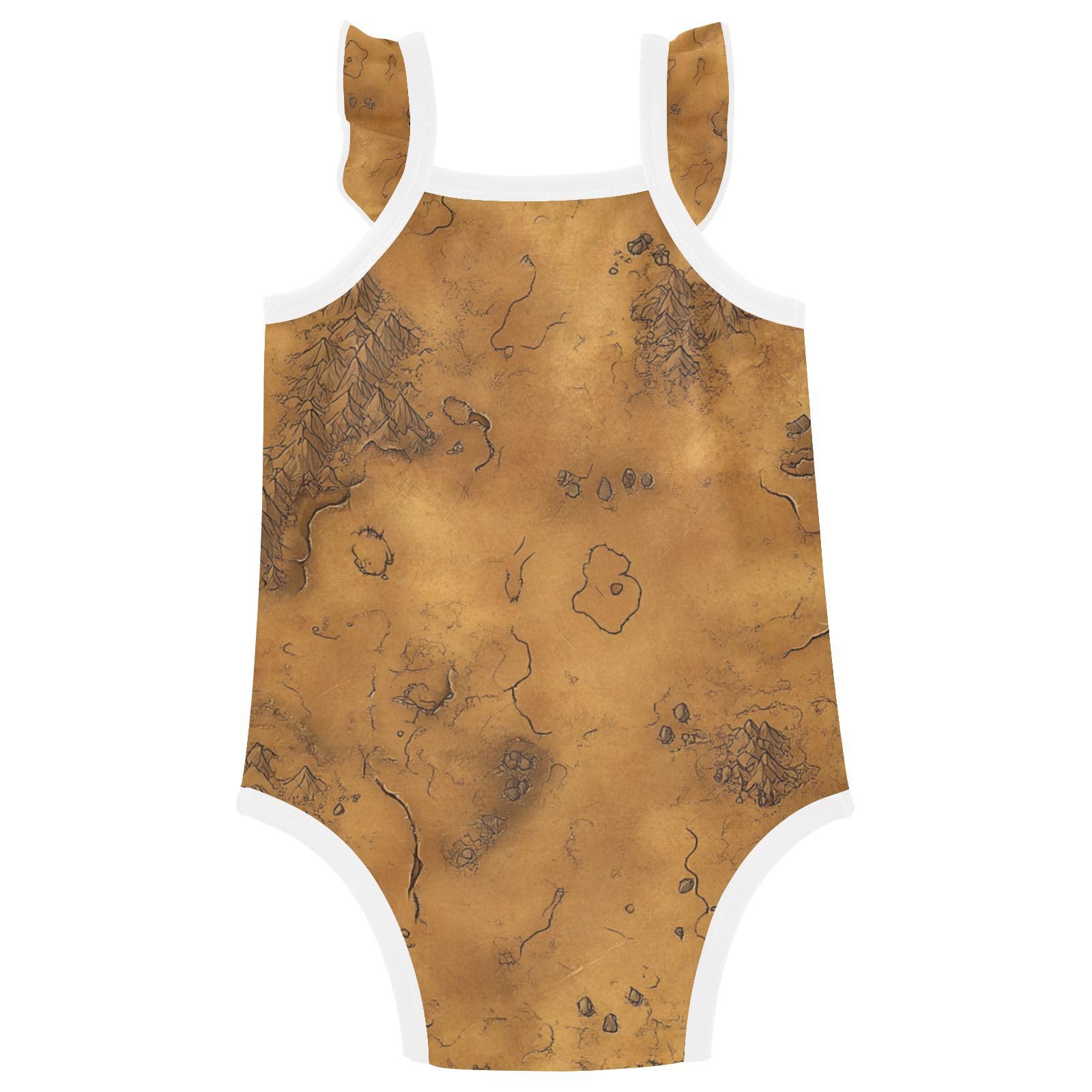 Baby Cotton Infant Bodyshirts Cute Soft Toddler Sleeveless Clothes 9M Vintage Game Map