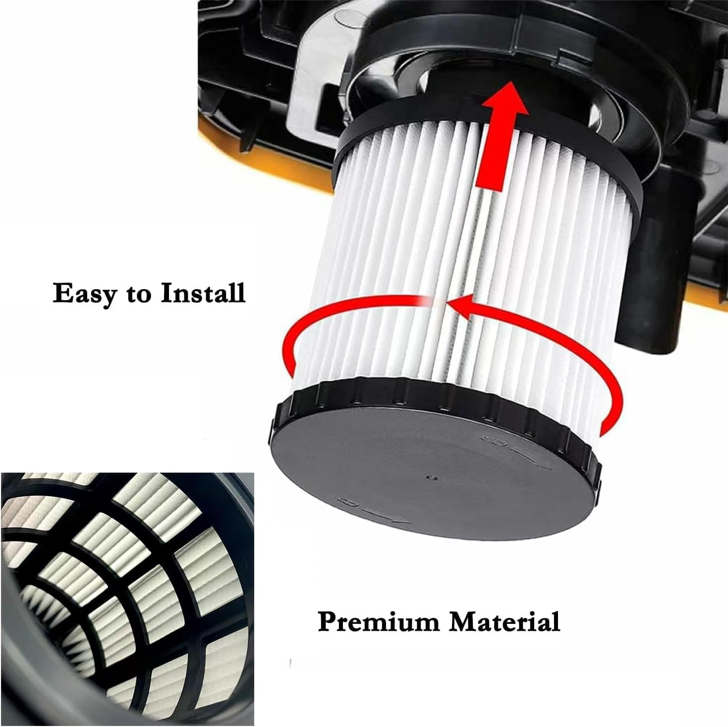 Paquete de 2 filtros de repuesto para aspiradora húmeda/seca DCV5801H compatibles con DCV580 y DCV581H, lavables y reutilizables