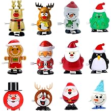 Christmas Wind Up Toys for Kids, 12 Pcs Fun Little Toys, Assorted Jumping Walking Toy, Clockwork Toys Hopping Novelty Toys for Birthday Party Favors Prizes Goodie Bags Gifts Treats PrizesColor B
