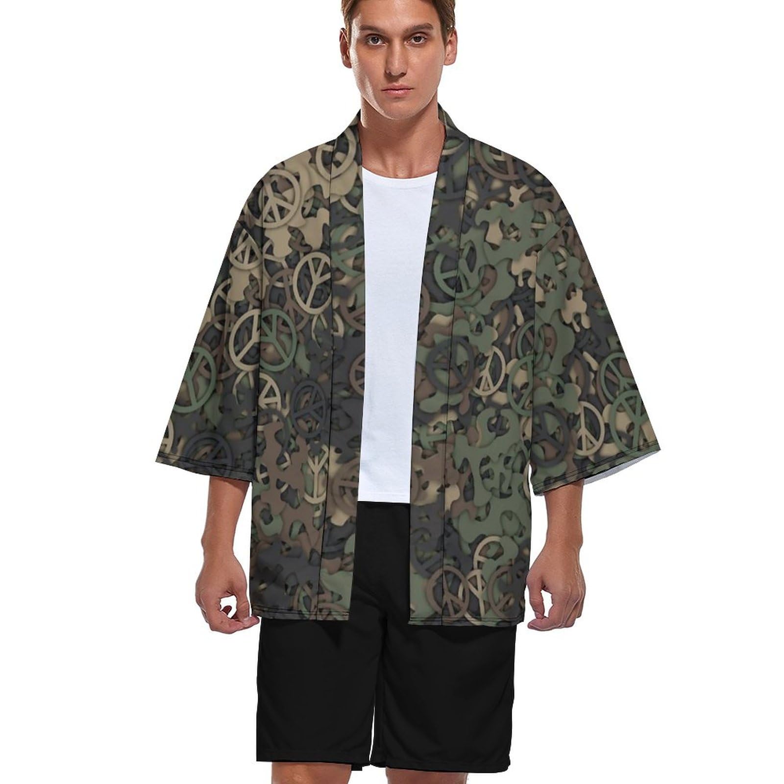 Amazon.co.jp: 夏服 カモフラージュ 迷彩柄 着物カーディガン 