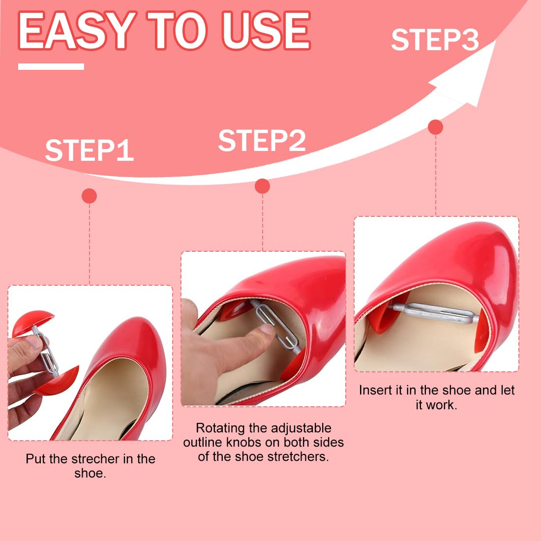 1 Par Ajustable Aparadores de Zapatos, Ampliador Universal para Deportivas, Zapatos de Cuero, Tacones Altos (Ajuste de Anchura 7-12 Cm)