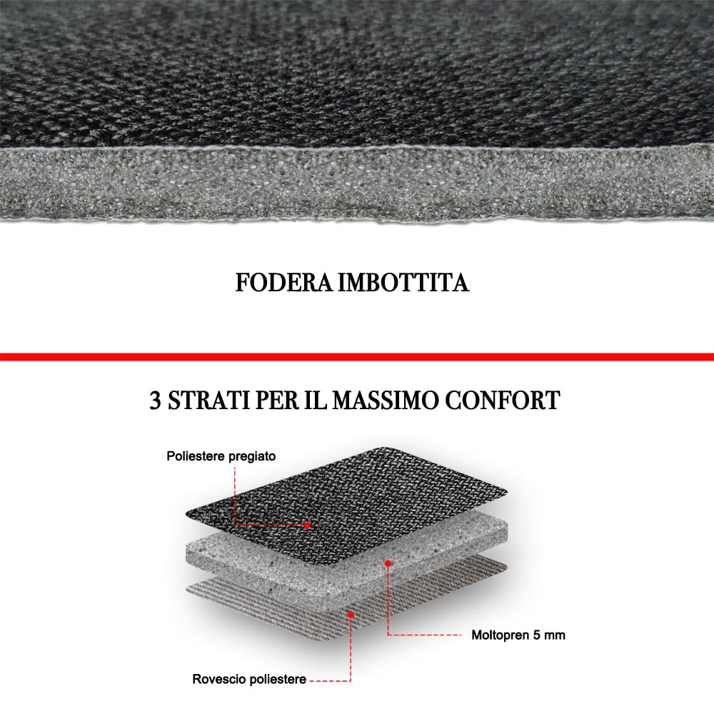 UNION Coprisedili anteriori realizzati su misura specifici per FIAT 500 L. Perfettamente aderente resistente lavabile. Made in Italy (Antracite)