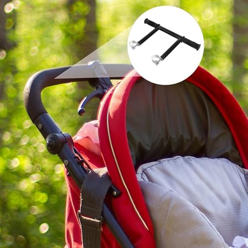 MUCKLILY Kinderwagen Fahrradlenkerverlängerungen Befestigung des Kutschengriffs Fahrrad Lenker verlängerung Universelle Armlehnenhalterung Rostfreier Stahl Black