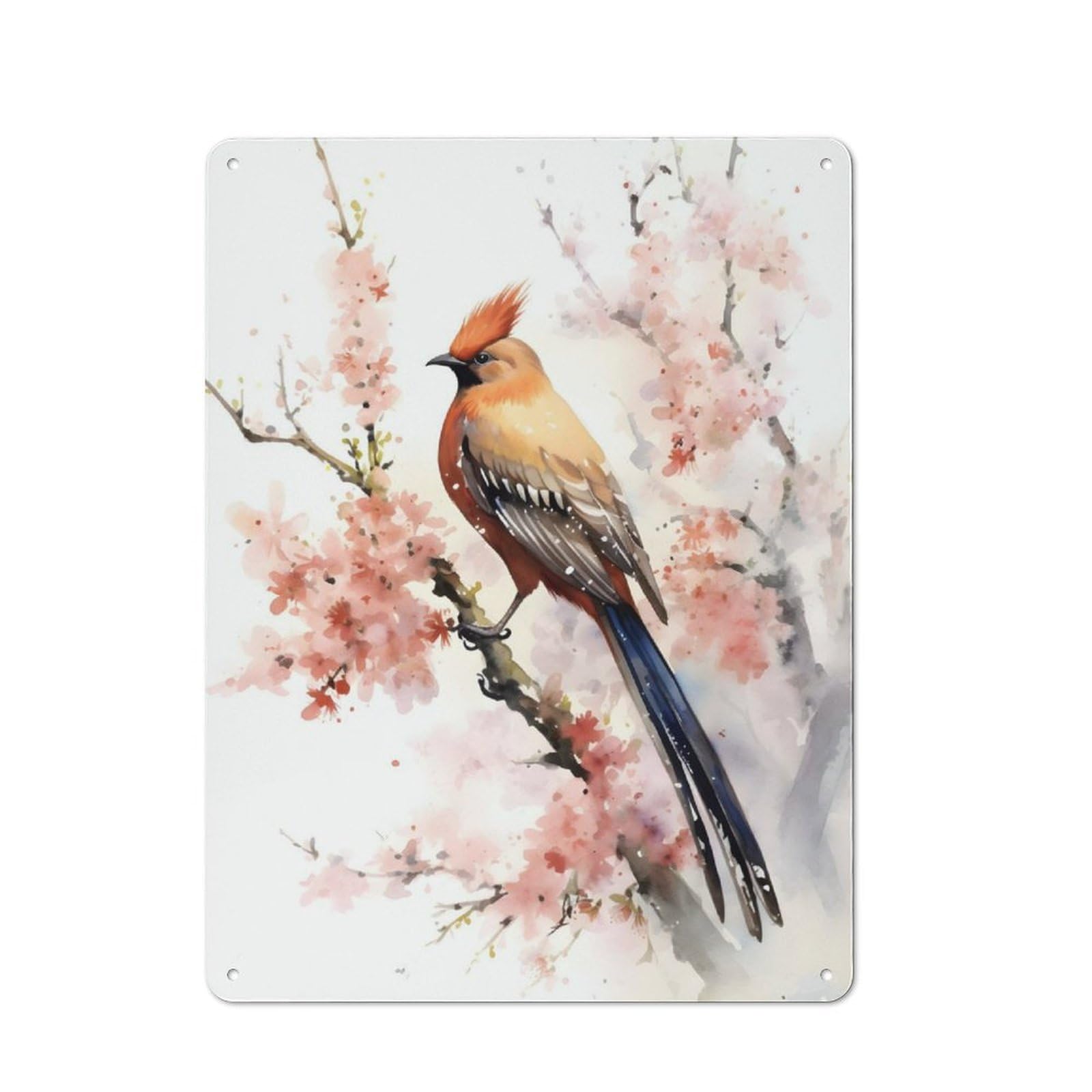 Junmoney Golden Pheasant Watercolor 40X30cm Retro Metal Sign With For Man Cave Or Games Room, Tin Sign Wall Decor For Games Rooms And Man Caves