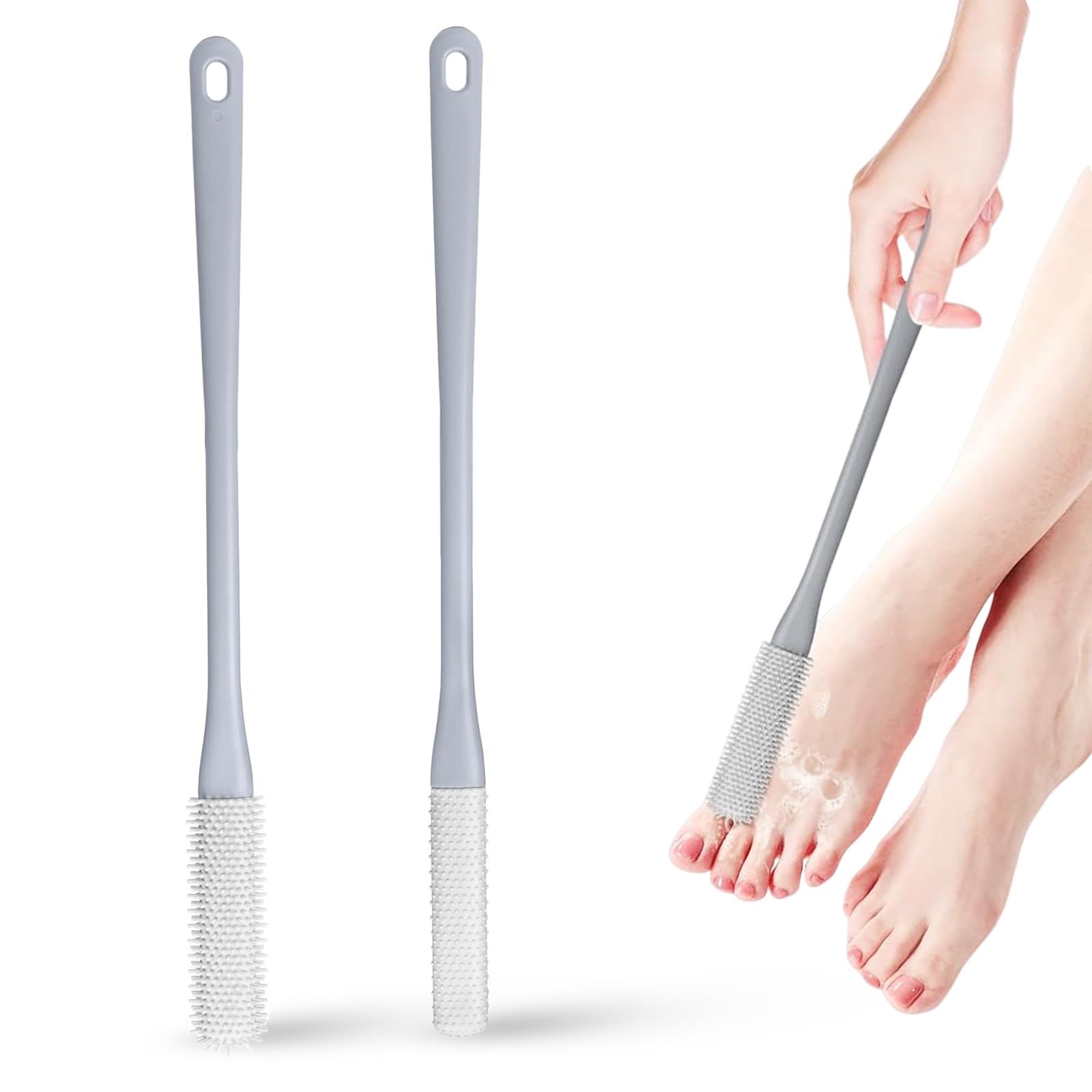 Toe Cleaning Brush, 2Pcs Silicone Foot Scrubber, No Bending to Remove The Dead Skin of The Feet, Suitable for The Elderly, Pregnant Women, Foot Scrubber in Shower, Foot Brush Soft Skin Exfoliation
