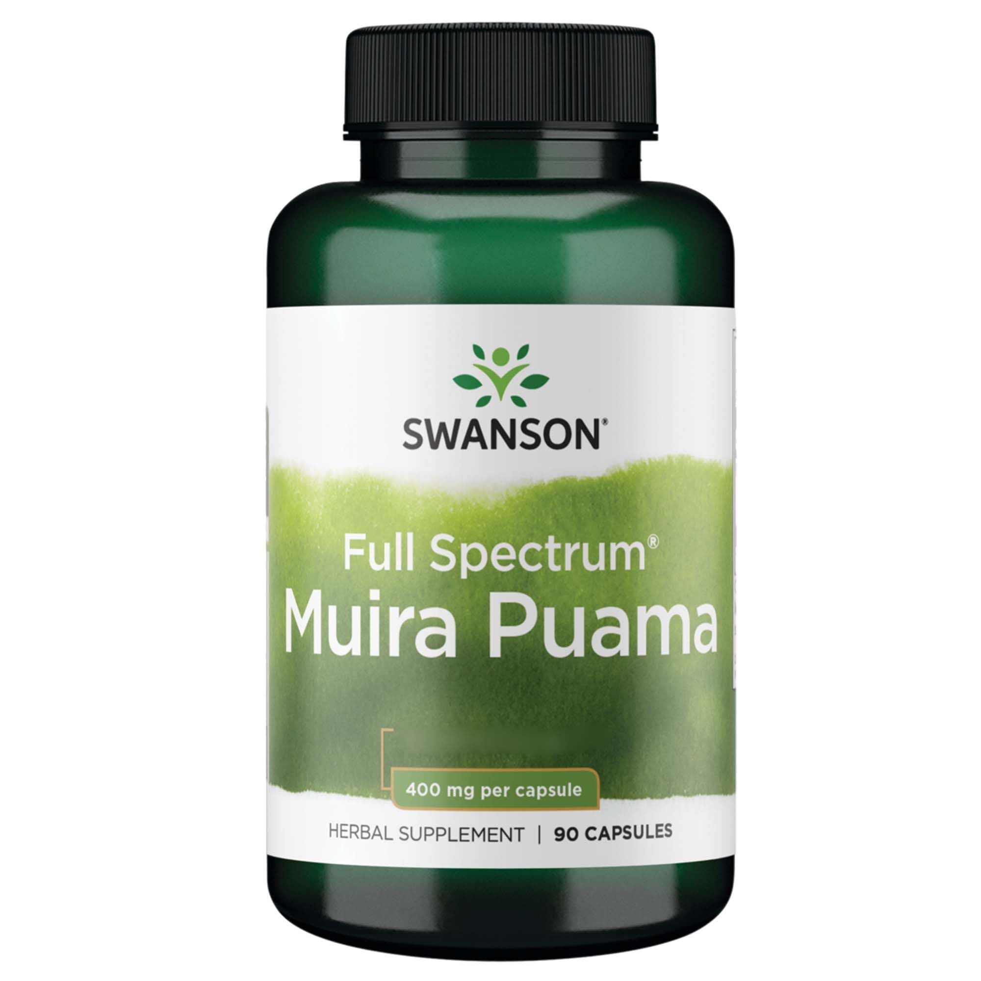 Swanson, Full Spectrum Muira Puama, 400mg, 90 Capsule, Testato in Laboratorio, Senza Soia, Senza Glutine, Senza OGM