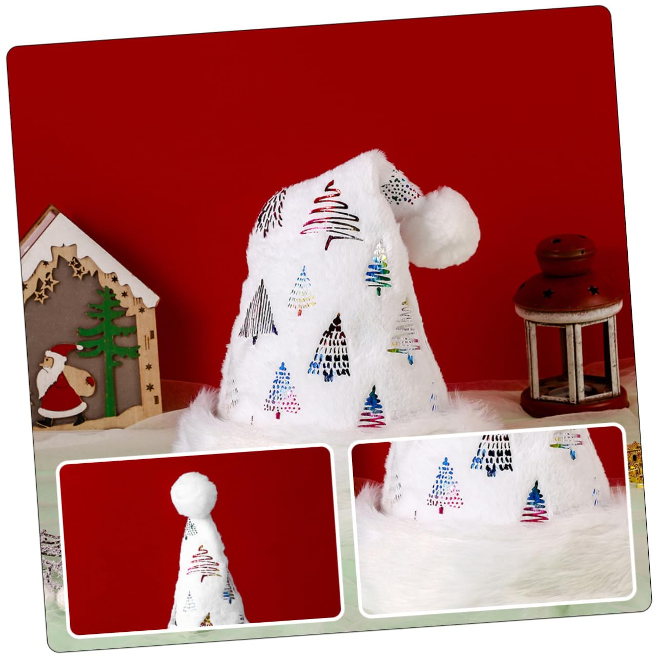 PACKOVE Weihnachtsmütze weihnachtsbekleidung weihnachtsklamotten weihnachtdeko Cosplay-Kappe Weihnachtsmannmütze Cosplay-Weihnachtsmann-Mütze Stoff Colorful