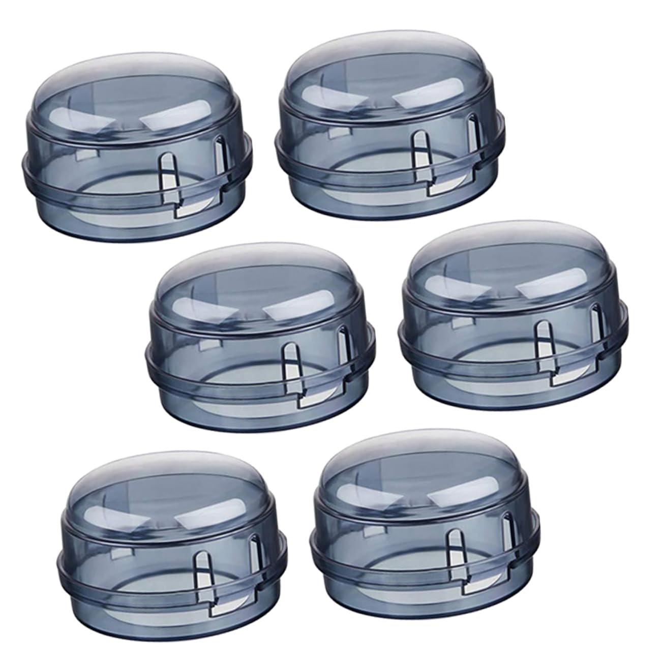 ERINGOGO 6pcs Switch Cover Gas Covers Stove Safety Case Stove Covers Protector Knob Covers Guard Plastic Child Big Hole Protection Cap, 6.5x6.5cm, Black