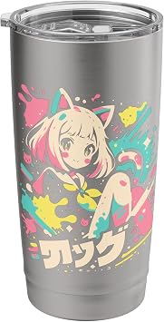 Cat Anime Manga Alt Japan Retro Furry Kawaii Girl Fantasy Stainless Steel Insulated Tumbler