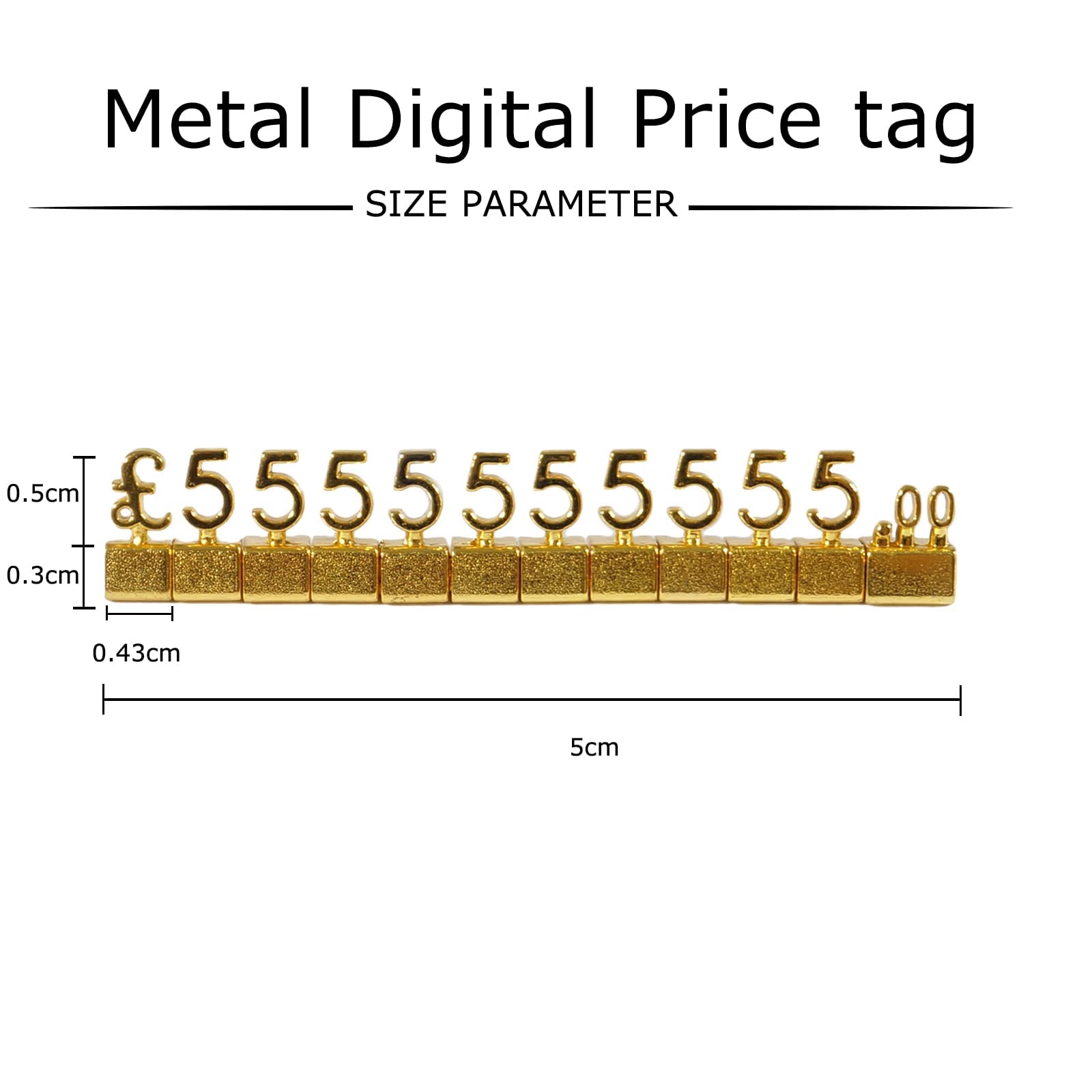 TOP-VIGOR 10Pcs Metal Digital Price Tag, 3D Arabic Price Tag Adjustable GBP Price Cube Kit Counter Tag Price for Jewelry Display Items - Image 2