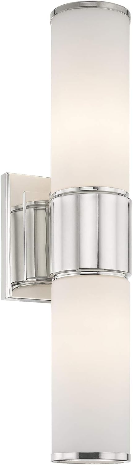 Uр Tо 40% оƒƒ Livex 52122-35 Transitional Two Wall Sconce/Bath Light from Weston Collection in Polished Nickel Finish