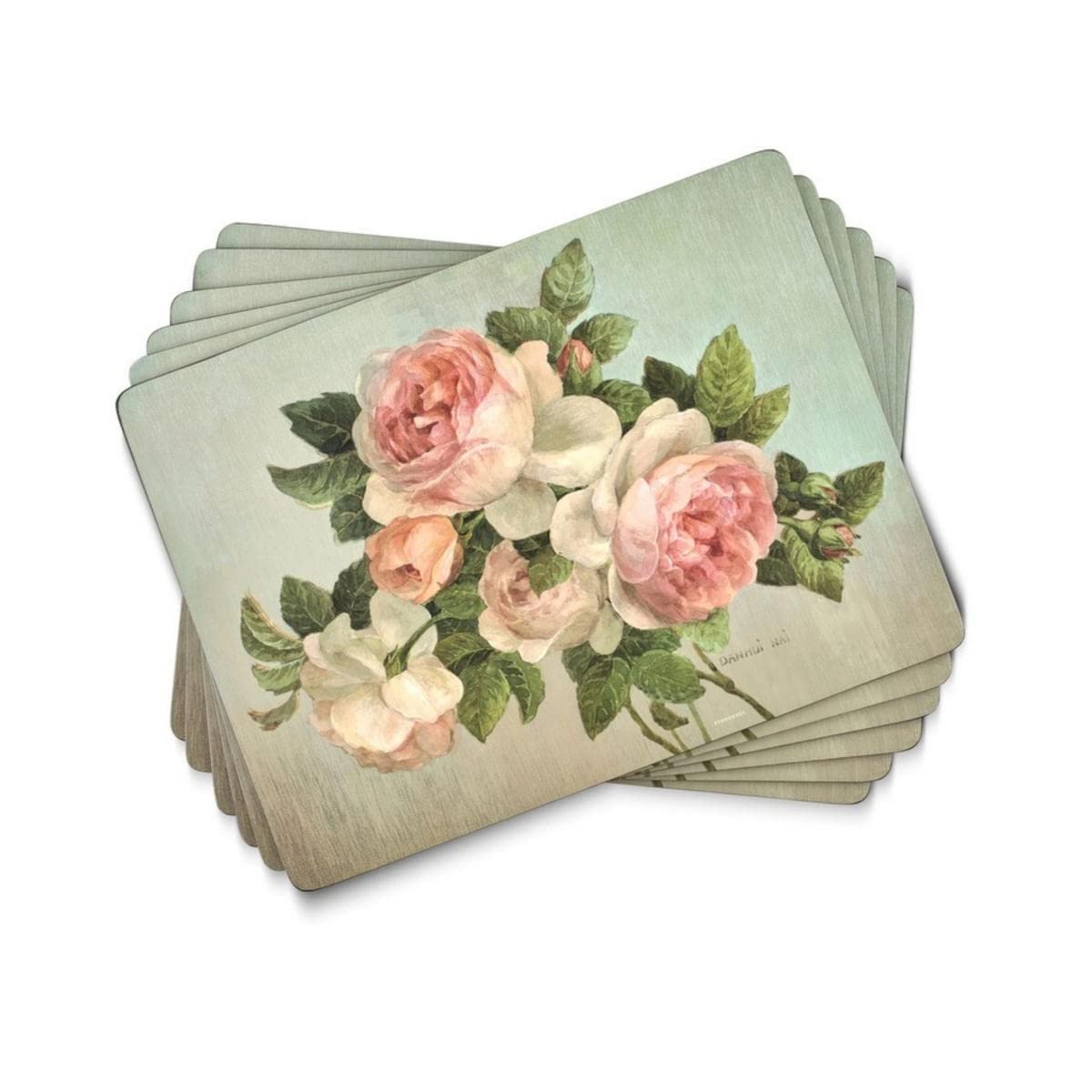 Pimpernel 6 Medium Placemats-Antique Roses- Antique Roses-6 Medium Placemats-30.5 x 23.0