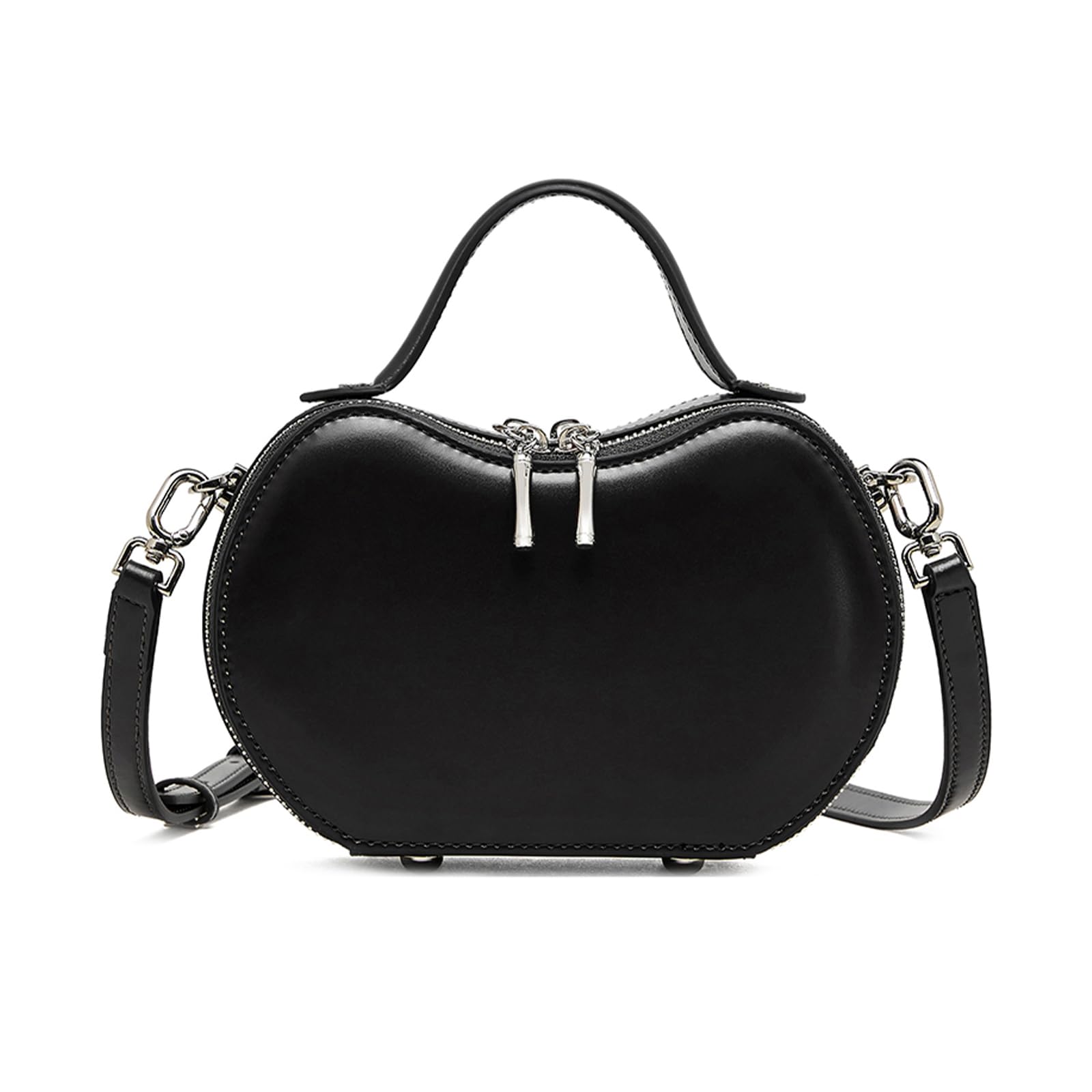 Leather Shoulder Bag for Women, Crossbody Bag with Adjustable Strap, Apple Genuine Leather Mini Purse for Women