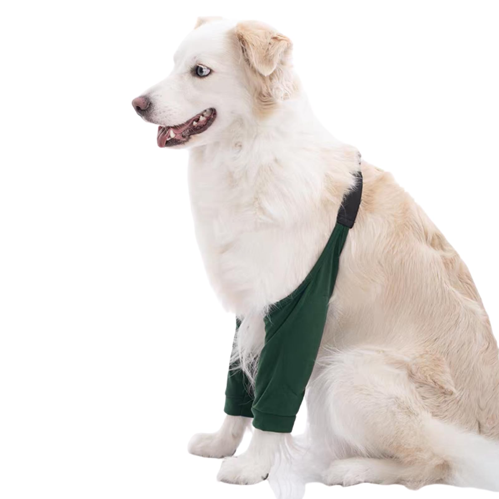 HDKUW Dog Elbow Protector, Dog Front Leg Recovery Sleeve for Prevent Licking Wound, Elbow Sleeves with Mesh Pad for Medium Large Dogs Green 3XL