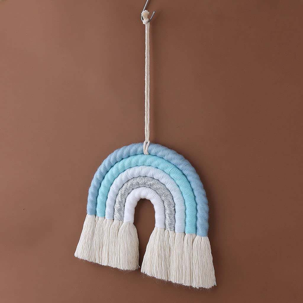 LEEleegang Macramè Arcobaleno Decorazione da Parete Boho Nursery Baby Kids Room Decor Baby Shower Arcobaleno Decorazione