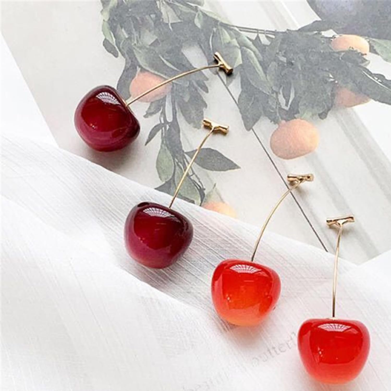 Cherry Dangle Earrings for Women Cute Acrylic Cherry Drop Earrings Sweet and Lovely Light Fruit Earrings 3D Red Cherry Tassel Earrings Charm Jewelry Gift for Women - Image 4