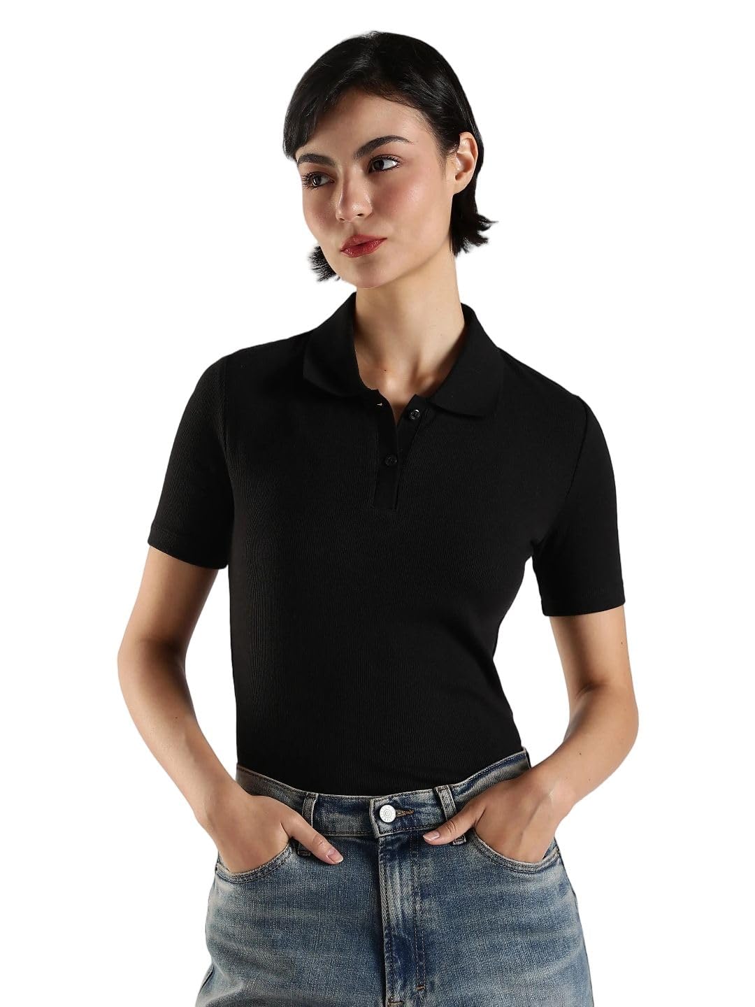 calvin klein jeans Slim Fit Cotton Polo Neck Top-picture-11