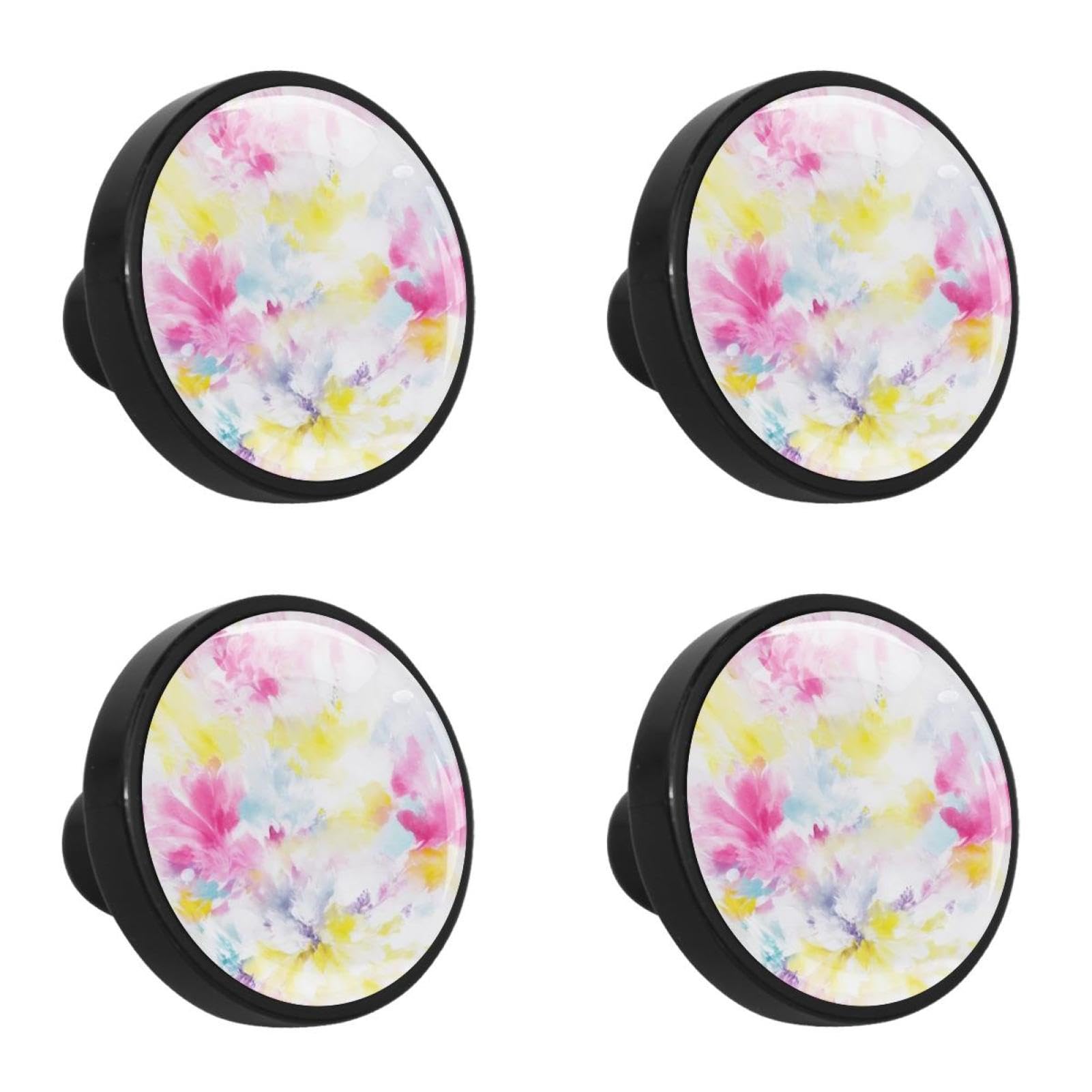 NUEAHEDN 4 Pieces Dresser Knobs for Drawer Aesthetic Tie Dyeing Kitchen Cabinet Knobs Round Door Pull Handle for Home Nursery Furniture Cupboard